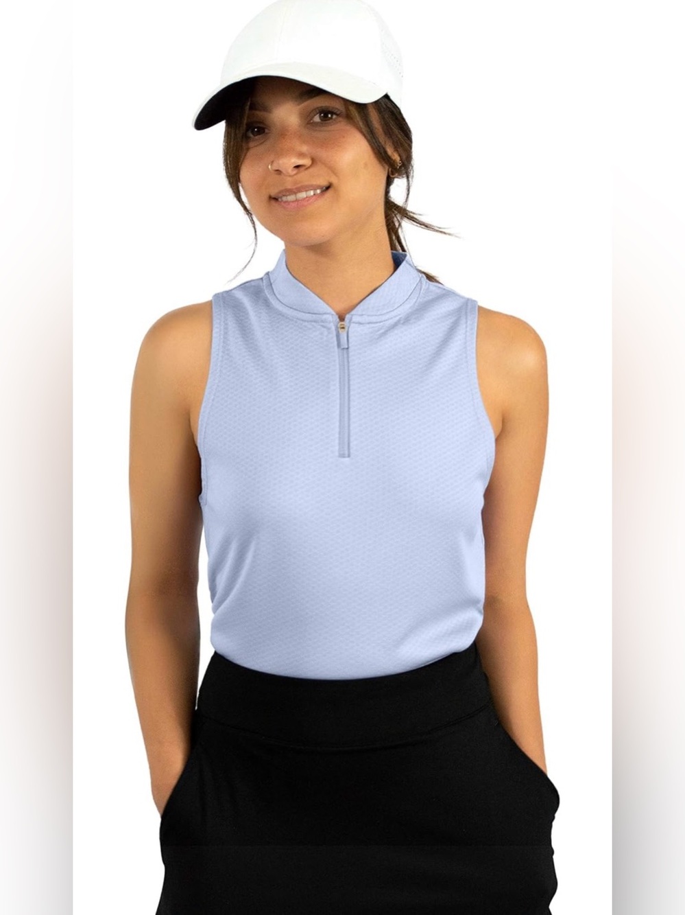 Golf polo shirt with zipper